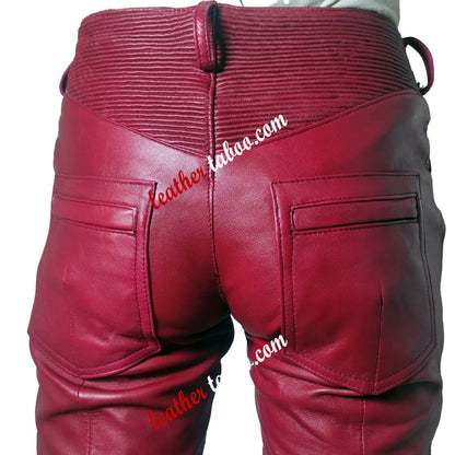 Men’s Genuine Lambskin Hot Style Pants Real Leather Night Club