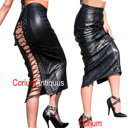 Real Sheep Leather Woman Stylish Skirt For Party wear night club