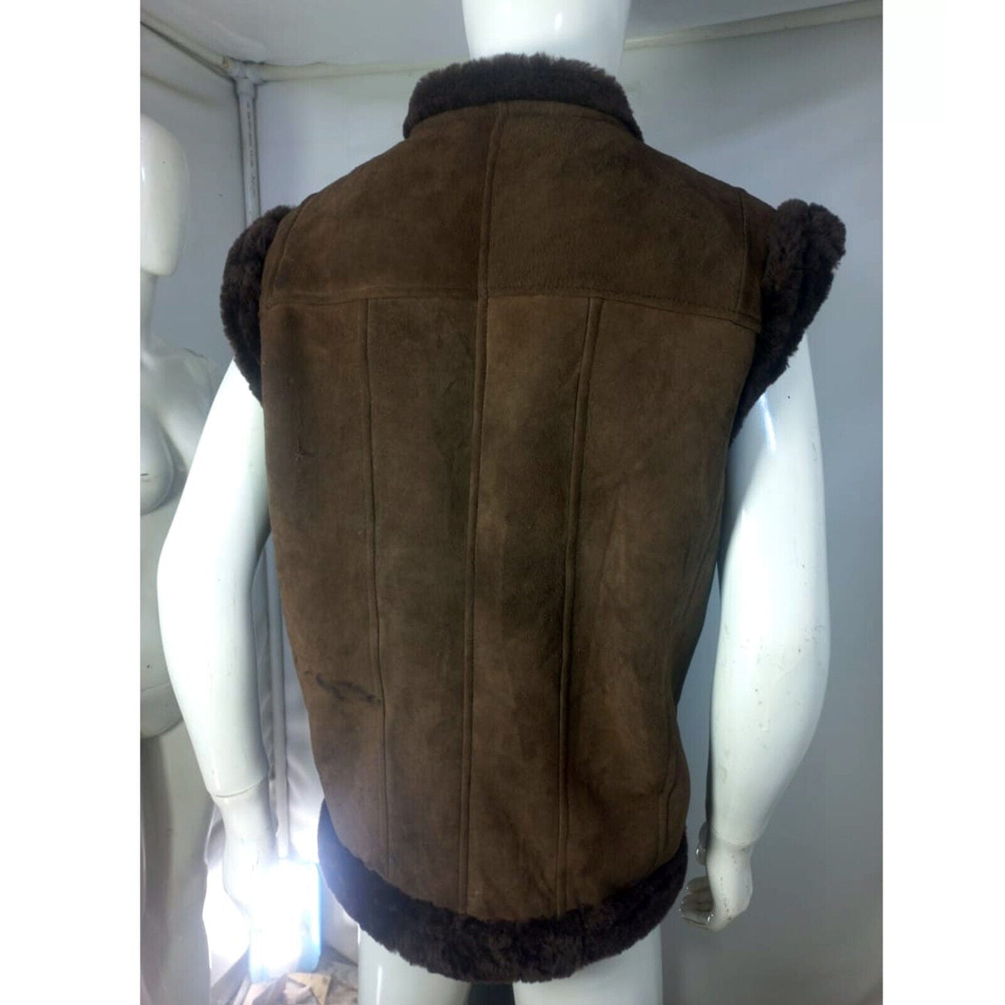 Real Sheep Heavy Duty Handmade Men Shearling Waistcoat Men's Brand Men's Vest Ja