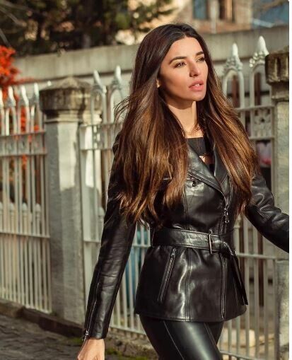 Women Genuine Real Leather Jacket Motorcycle Black Slim Fit Biker Jacket