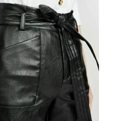 Women Real Leather Pants Gothic Biker Women Motorcycle Slimming Sexy Pants