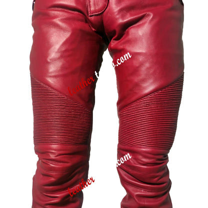 Men’s Genuine Lambskin Hot Style Pants Real Leather Night Club