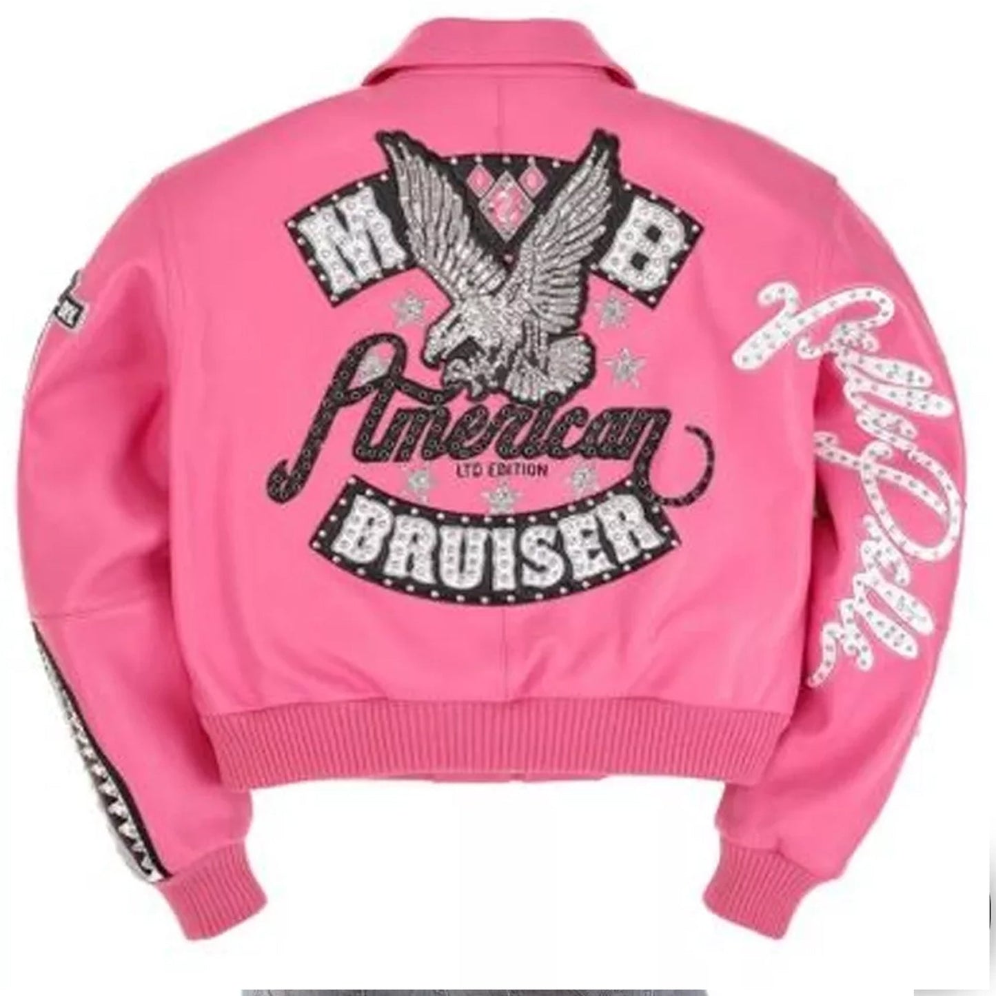 American Bruiser Pink Plush Women's Crop Jacket