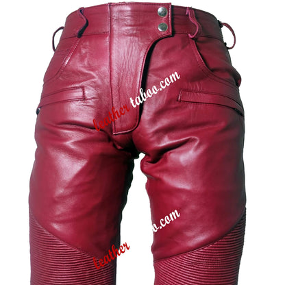 Men’s Genuine Lambskin Hot Style Pants Real Leather Night Club