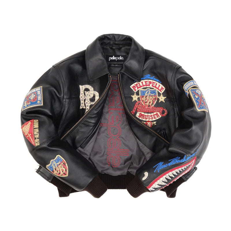 American Bruiser Black Plush Women's Crop Jacket